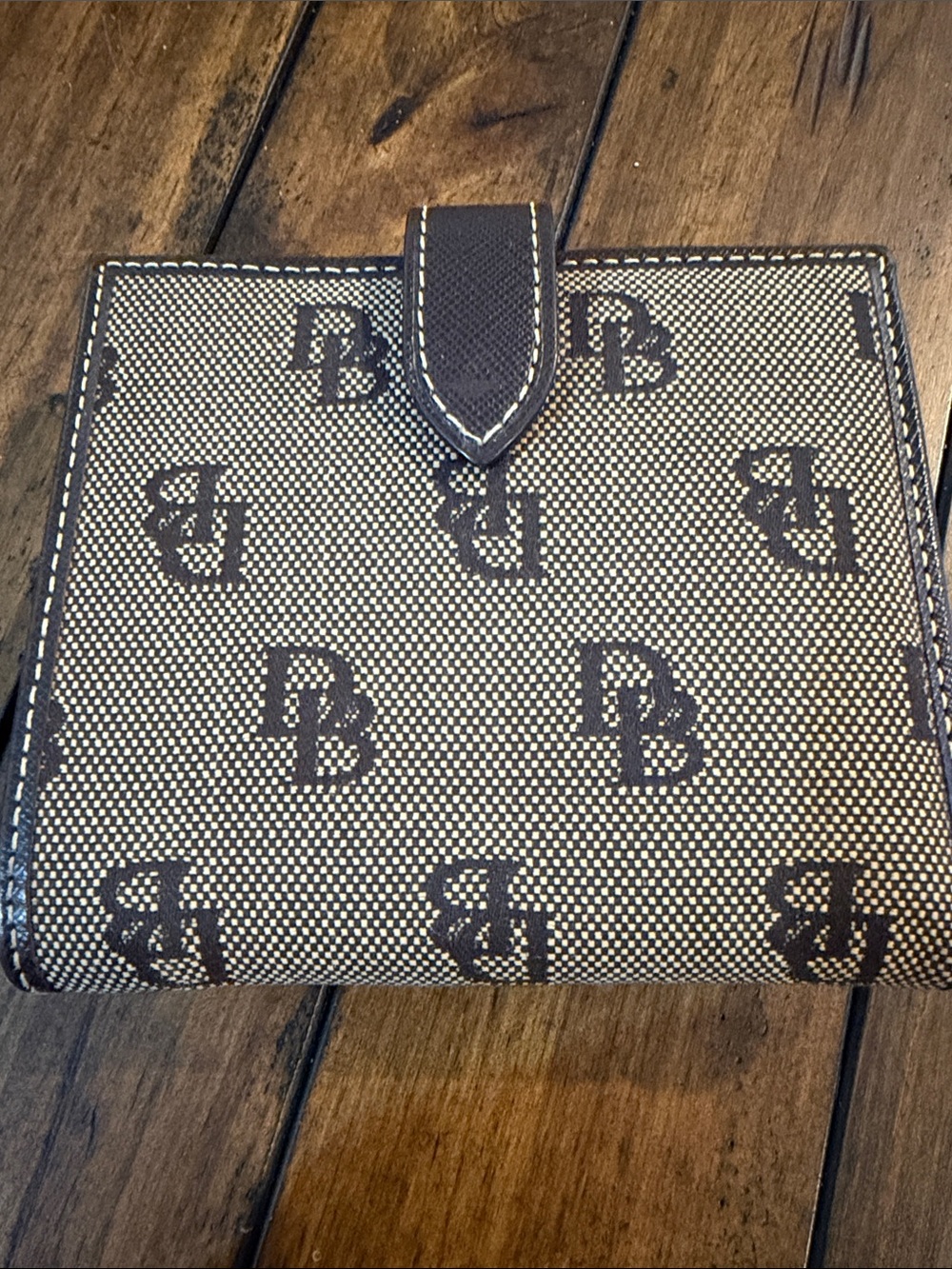 Dooney & Bourke Brown/Tan Signature Bifold Wallet - Picture 2 of 5